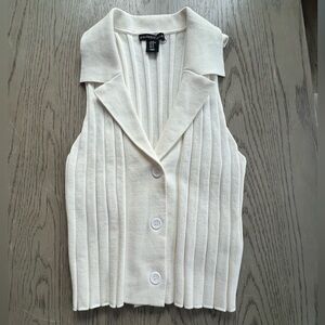 Sincerely Jules White Y2K Ribbed Sleeveless Sweater